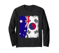 Australie Corée du Sud Demi Drapeau Australien Corée du Sud Manche Longue
