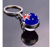 Australie Drapeau Porte-Clés Boule De Cristal Pendentif Drapeau Porte-Clés, Carte En Verre Cabochon Pendentif Porte-Clés Clé Pour Hommes Femmes Cadeau D'Anniversaire Pour Sac À Dos Bijoux Access