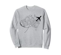 Australie Floral Continent Heart Avion Travel Adventurer Sweatshirt