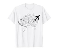 Australie Floral Continent Heart Avion Travel Adventurer T-Shirt