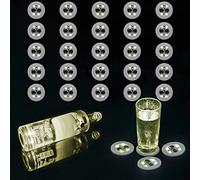 AUSTUFF Lot de 25 dessous de verre LED pour bouteille, club, bar, fête, décoration de mariage (jaune)