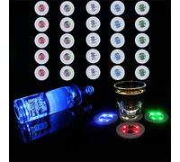 AUSTUFF Lot de 25 dessous de verre LED pour bouteille, décoration de club, bar, fête, mariage