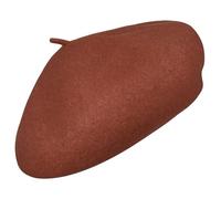 AUSUAYA Bérets français pour femmes, bonnet d'hiver classique en laine, doux et chaud, accessoire élégant pour femmes DE-F-H3, rouge brique, M