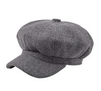 AUSUAYA Chapeaux Newsboy pour femme, béret, casquettes chaudes en laine pour cabbie ou peintre en plein air au printemps, en automne et en hiver GB-W-N-H-1, gris foncé, M