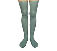 AUSUAYA Chaussettes hautes pour femme, chaussettes longues en tricot de coton épais et chaud au-dessus du genou pour femmes et filles DE-CL-W1, bleu clair, S