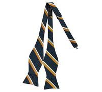 AUSUAYA DE-M-S-B8 - Nœud papillon classique à nouer soi-même - Pour homme, costume, chemise et smoking, Rayures orange avec motif floral bleu marine, taille unique