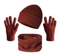 AUSUAYA Écharpe chaude pour l'hiver, Épais et épais Laine Infinity Écharpes Cache-cou pour femmes ou hommes DE-W-J1, Z1 - Bordeaux - Bonnet, Gants, Écharpe, taille unique
