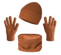 AUSUAYA Écharpe chaude pour l'hiver, Épais et épais Laine Infinity Écharpes Cache-cou pour femmes ou hommes DE-W-J1, Z1 - Orange - Bonnet, Gants, Écharpe, taille unique