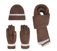 AUSUAYA Écharpe chaude pour l'hiver, Épais et épais Laine Infinity Écharpes Cache-cou pour femmes ou hommes DE-W-J1, Z1 - Beige - Bonnet, Gants, Écharpe, taille unique