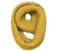 AUSUAYA Écharpe Infinity pour femmes, écharpe en laine tricotée épaisse et volumineuse à boucle pour le cou, pour femme, pour l'hiver, temps froid GB-W-S-J1, Jaune gingembre, taille unique