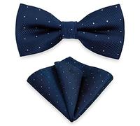 AUSUAYA Ensemble nœud papillon et mouchoir de poche pour homme, design unisexe pour business formel Tuxedo ou mariage MB-T8, Bleu marine, taille unique