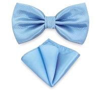 AUSUAYA Ensemble nœud papillon et mouchoir pour homme, nœud papillon et mouchoir pour smoking ou mariage M-B-T9, bleu clair, taille unique