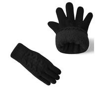 AUSUAYA Gant épais et chaud avec écran tactile, gant en laine et polaire doublé en molleton avec écran tactile pour l'hiver et le temps froid W-G-G1, Noir , taille unique