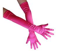 AUSUAYA Gants longs en satin pour les femmes formelles, gants de longueur de coude pour la danse de soirée nuptiale/thé ITW-G-1, rose, Taille unique