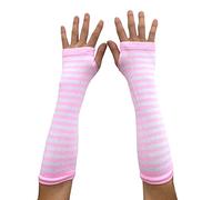 AUSUAYA Gants rayés longs sans doigts, mitaines tricotées d'hiver pour femmes pour punk rock et cosplay gothique pour Halloween GB-WM-S-G5, taille unique