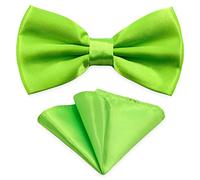 AUSUAYA M-B-T6 Ensemble nœud papillon et mouchoir de poche pour homme Unisexe, vert pomme, taille unique