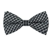 AUSUAYA Nœud papillon à carreaux pour hommes, réglable, pour fête d'anniversaire ou défilé de mode et ommencement MB-T2, Noir avec plaid blanc, taille unique