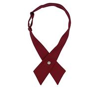 AUSUAYA Nœud papillon croisé pré-noué pour femme/homme, cravate croisée pour uniforme d'écolière, cosplay, t-shirt ou Saint-Valentin GBW-B-T2, bordeaux, taille unique