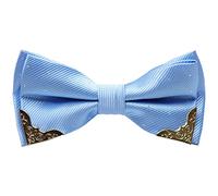 AUSUAYA Nœud papillon en soie pour homme avec motif à pois, nœud papillon classique pré-noué pour la Saint-Valentin GB-BT1, bleu clair, taille unique