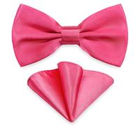 AUSUAYA Tuxedo M-B-T6 Ensemble de mouchoir de poche pour homme, design unisexe avec nœud papillon et mouchoir pour mariage ou affaires, formel, rose, taille unique