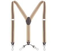 Ausukler Bretelles extra solides pour homme - 3,5 cm de large - Avec crochet pivotant - Noir, Beige/vert, taille unique