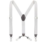 Ausukler Bretelles extra solides pour homme - 3,5 cm de large - Avec crochet pivotant - Noir, Blanc., taille unique