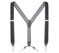 Ausukler Bretelles extra solides pour homme - 3,5 cm de large - Avec crochet pivotant - Noir, Diamant noir, taille unique