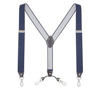 Ausukler Bretelles extra solides pour homme - 3,5 cm de large - Avec crochet pivotant - Noir, Pois bleu marine, taille unique