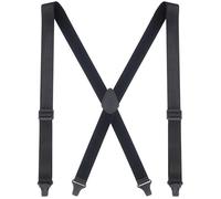 Ausukler Bretelles pour homme extra solides avec clips en plastique, sangle élastique de 3,4 cm de large pour pantalons, cachées sous une chemise ou à l'extérieur, Noir , taille unique