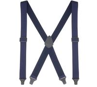 Ausukler Bretelles pour homme extra solides avec clips en plastique, sangle élastique de 3,4 cm de large pour pantalons, cachées sous une chemise ou à l'extérieur, bleu marine, taille unique