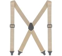 Ausukler Bretelles pour homme extra solides avec clips en plastique, sangle élastique de 3,4 cm de large pour pantalons, cachées sous une chemise ou à l'extérieur, beige, taille unique