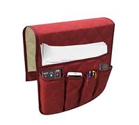 ausuky Grand sac de rangement à suspendre avec 5 poches pour accoudoir de télévision (rouge vin)