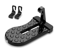 AUSYIWI Marchepied de Porte de Voiture avec Marteau de Sécurité et 2pcs Crochet Stockage Voiture, Pédale Porte Voiture Pliable en Forme de U pour Voiture Camion Caravane SUV, Charge Max 250kg