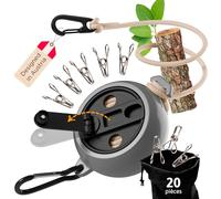 AUTDOOR® Corde à Linge Rétractable - manivelle dépliable pour Un enroulement sans Effort - Corde à Linge Robuste de 8m pour Le Camping, Le Camping-Car & Le Balcon