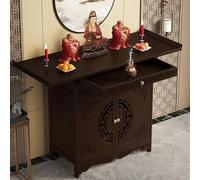 Autel bouddhiste, armoire d'autel, table de sanctuaire de méditation, étagère chinoise en bois avec porte, L 66 cm, 80 cm, 100,1 cm, 129,9 cm pour salon, chambre à coucher, bureau