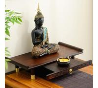 Autel Bouddhiste de Temple for Bureau, Autel Domestique for Statues de Bouddha, Autel d'église, sanctuaire de méditation, for Instruments et Statues bouddhistes.