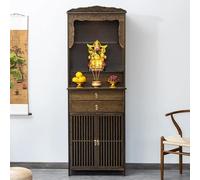 Autel Bouddhiste décoratif for Temple, sanctuaire rétro avec Armoire, Table d'autel de méditation avec tiroirs for église, for Placer Bougies, brûle-encens, Statues de Bouddha et offrandes.