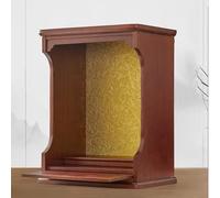 Autel bouddhiste en bois massif à fixer au mur/bureau avec tiroir - Armoire Dieu de la richesse pour usage domestique, 44,5 x 29,5 x 58 cm