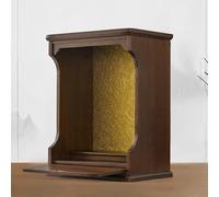 Autel bouddhiste en bois massif à fixer au mur/bureau avec tiroir - Armoire Dieu de la richesse pour usage domestique, 44,5 x 29,5 x 58 cm