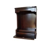 Autel bouddhiste en bois massif monté sur mur/bureau, table de méditation du sanctuaire de la maison, cabinet d'affichage Guan Gong & God of Wealth Statue pour la prière et l'hommage à l'encens (noeud