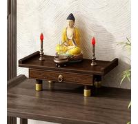 Autel Bouddhiste Mural Avec Table D'autel Équipée D'un Tiroir, Adapté À La Vénération Du Seigneur Guan Yu Et Du Bodhisattva Guanyin(Standard,39cm/15.4in)