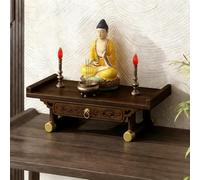 Autel Bouddhiste Mural Avec Table D'autel Équipée D'un Tiroir, Adapté À La Vénération Du Seigneur Guan Yu Et Du Bodhisattva Guanyin(Upgrade,39cm/15.4in)