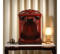 Autel Bouddhiste Mural, Table de méditation en Bois d'oreille avec étagère rétractable, Armoire de Bouddha élégante pour Un Usage Personnel dans la Chambre et Le Bureau (Jaune, 38cm/15in)