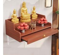 Autel de méditation mural en bois massif, table de prière de style chinois pour la maison, sanctuaire bouddhiste, statue Guan Gong offrant de l'espace