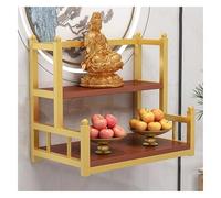 Autel de méditation Mural, Meuble de prière Bouddhiste à Plusieurs Niveaux avec étagère de Rangement for Petits espaces, Temple à Domicile(Gold,80cm/31.5in)