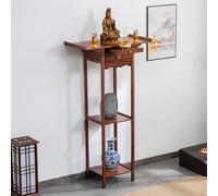 Autel de sanctuaire de méditation en bambou avec rangement, armoire zen personnelle pour décoration d'intérieur, niche de Bouddha sur piédestal