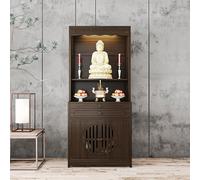 Autel de Table de culte, Table de sanctuaire personnelle, Table de méditation, autel Bouddhiste Moderne et Simple pour Salon (68,1 x 33 x 170 cm, A)