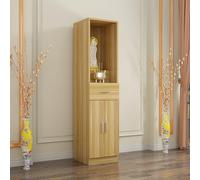 Autel de table de méditation en bambou avec rangement, armoire de prière bouddhiste chinoise, piédestal d'offrande polyvalent pour la maison, le yoga et les pratiques spirituelles (40 cm/15,