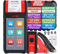 Autel MaxiBAS BT608 (E) Testeur Batterie Voiture, 2024 Up of BT508/ BT506, Conductance Adaptative (Valeur 1000+), Test Charge Démarrage comme BT609, Réinitialisation Batterie, Systèmes Complets MK808S
