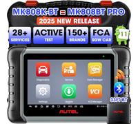 Autel MaxiCOM MK808K-BT Scanner: Android 11, Identique à MK808BT Pro, 2024 Mis à Niveau MX808S/MK808S/MK808BT Valise Diagnostic Auto, Outil Analyse Contrôle Bidirectionnel, 28+Service,Test de Batterie